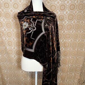 Vintage Velvet Effect Scarf/Wrap
